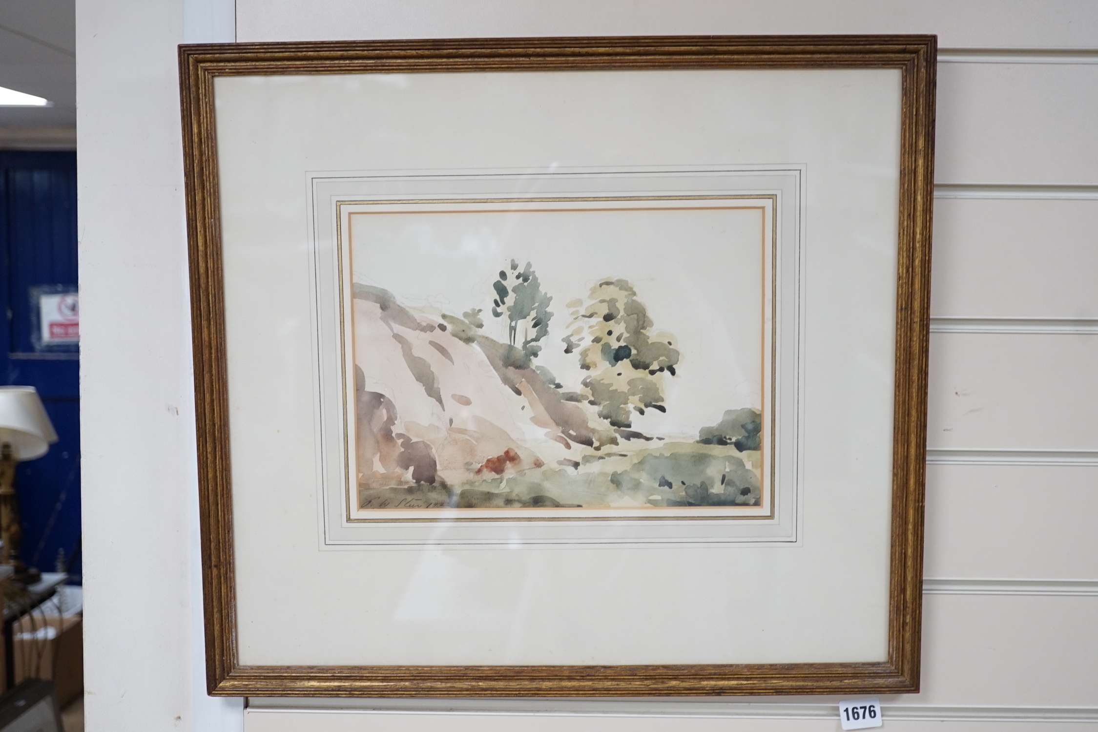 Philip Wilson Steer (1860-1942), watercolour, Wooded landscape, signed in ink and dated 1922, 22 x 30cm